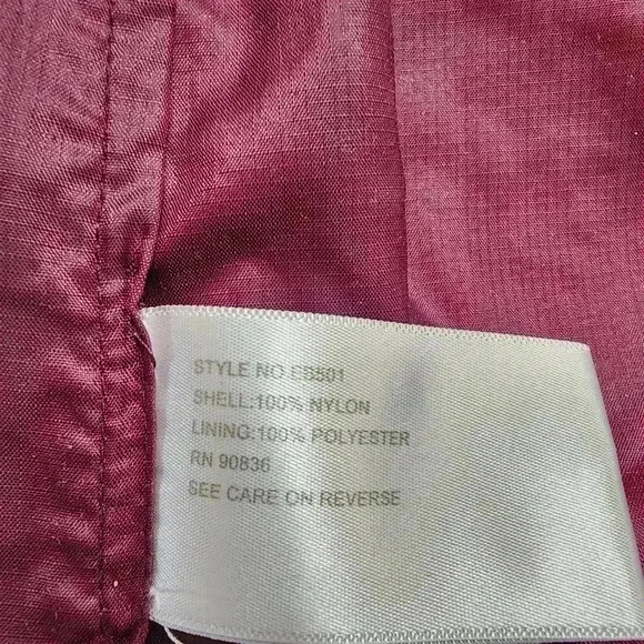 Eddie Bauer Red burgundy Full Zip Hoodie Windbreaker Women's L - Picture 7 of 10